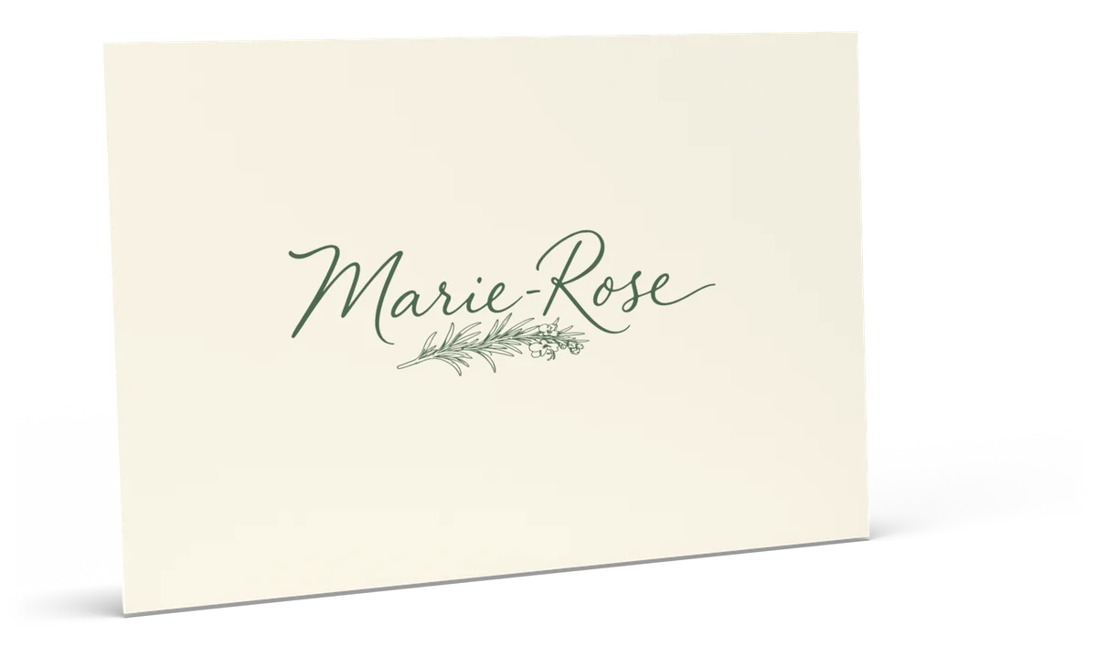 Visitekaartje van Marie-Rose, voorkant